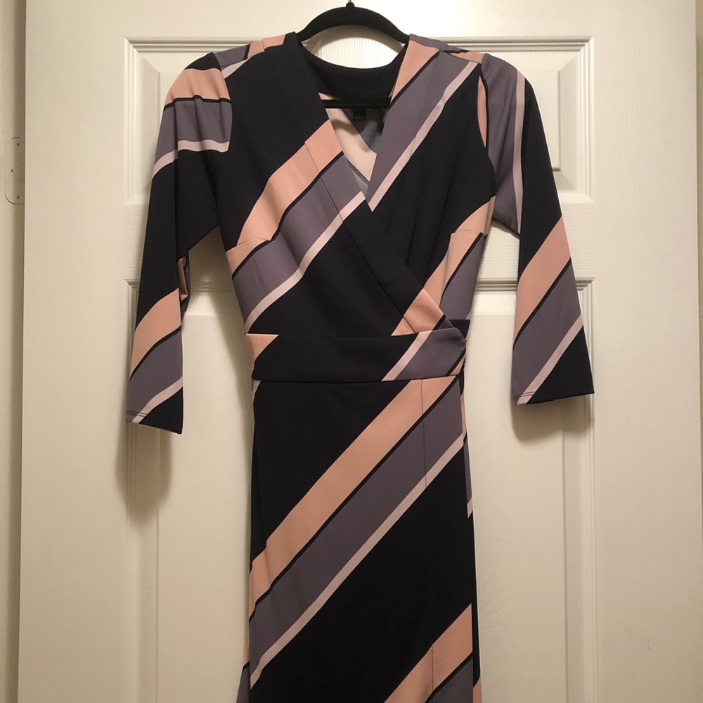 Ann Taylor blue and pink dress